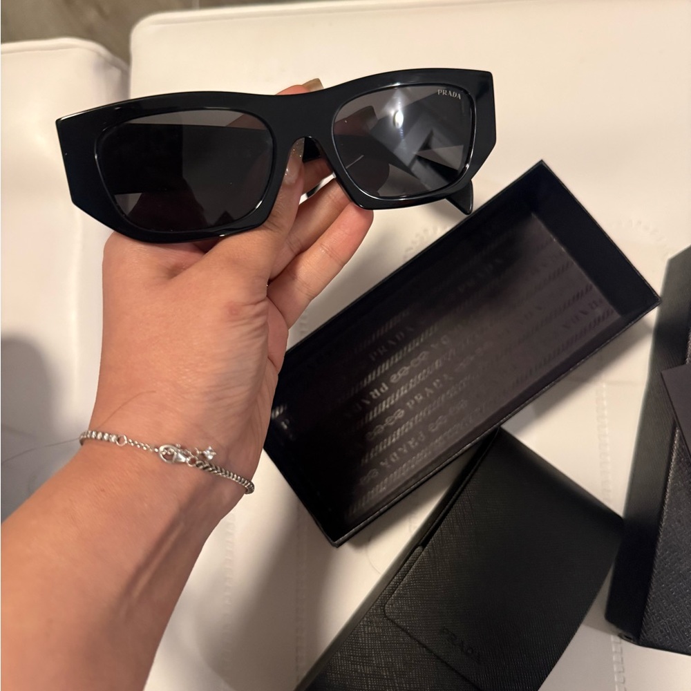 Prada Black Angular Cat-Eye Sunglasses - image 4